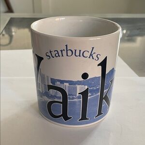 Starbucks Wakiki Hawaii City Mugs Series White and Blue Mug